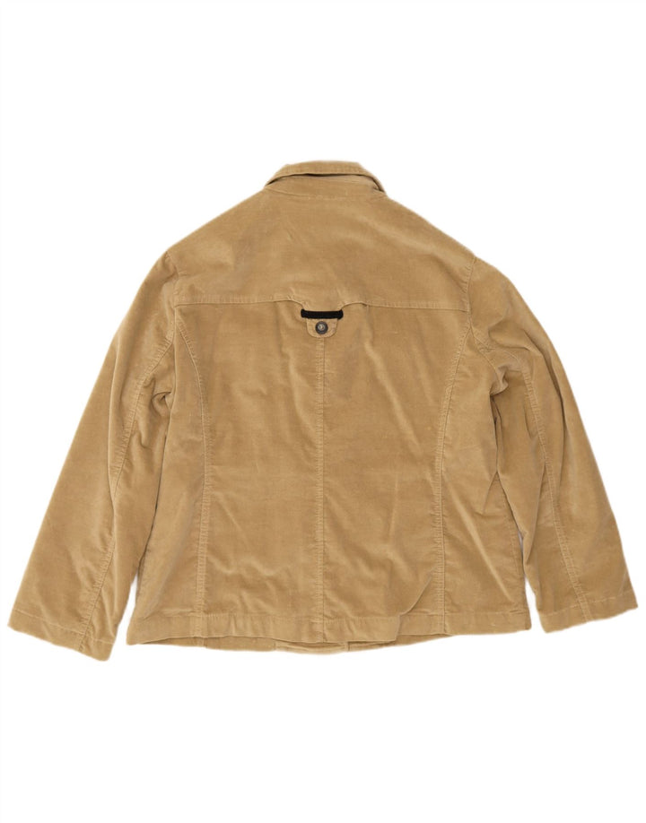 Jaqueta utilitária feminina Krizia UK 16 grande algodão bege