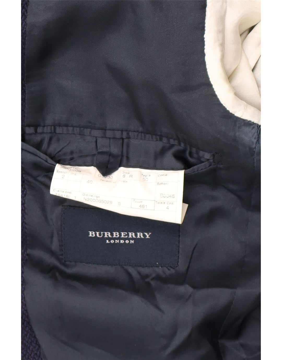 Jaqueta blazer masculina Burberry com 3 botões IT 50 médio azul marinho clássico
