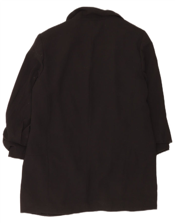 Zara Jaqueta Blazer Feminina Manga 3/4 Aberta Reino Unido 14 Médio Preto Poliéster