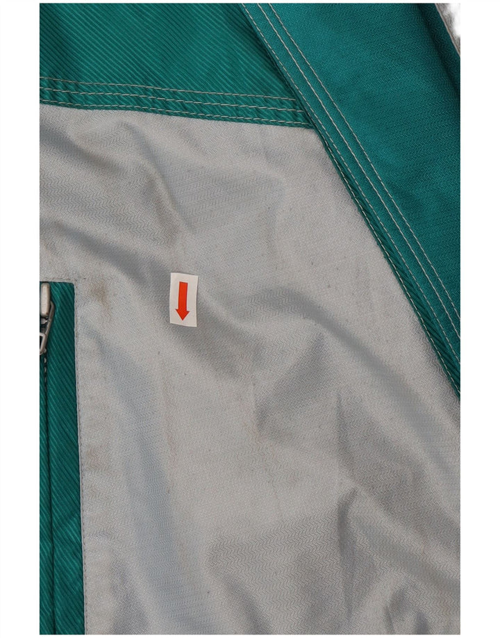 Jaqueta de esqui gráfica masculina vintage EU 48 poliamida colorblock verde médio