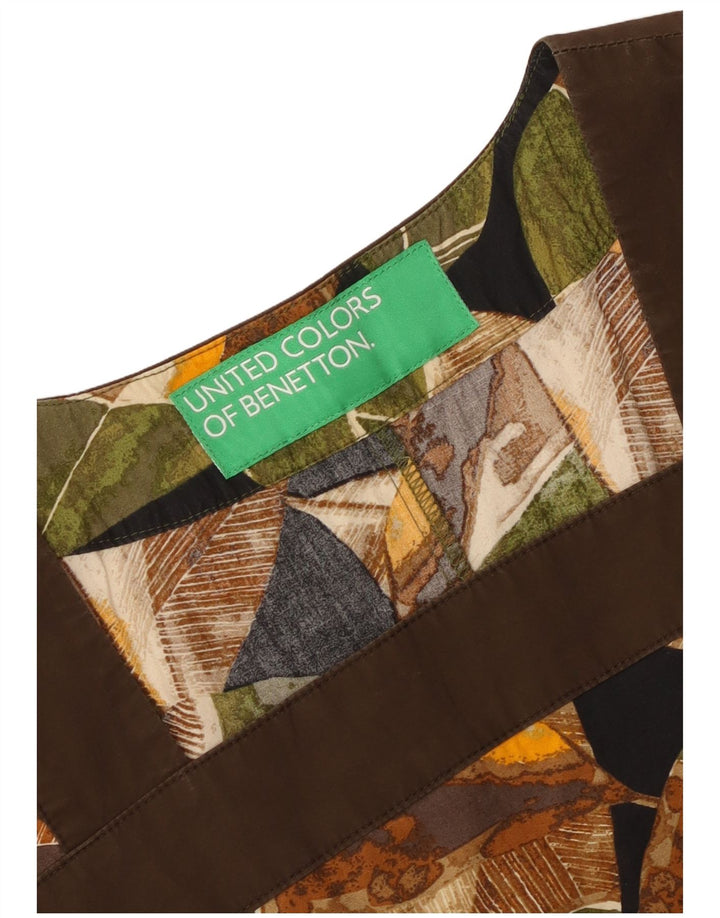 Vestido feminino Benetton A-Line UK 12 médio floral multicolorido
