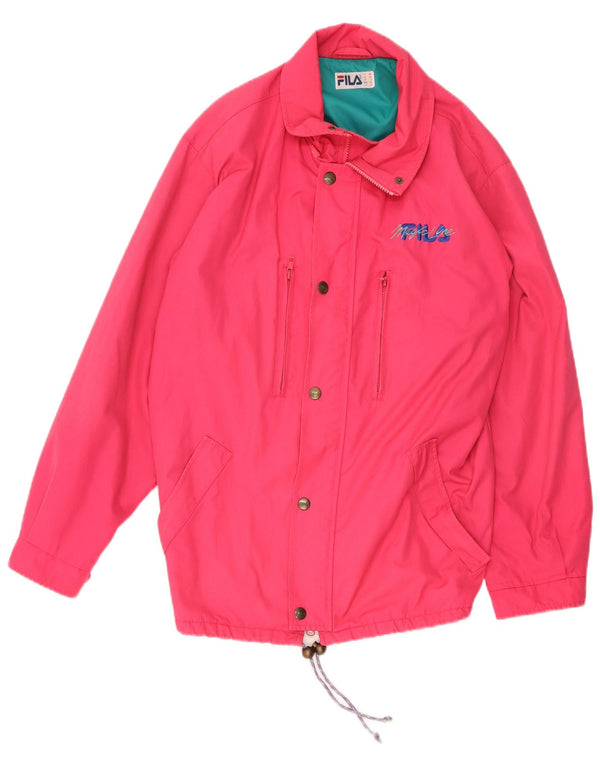 Jaqueta corta-vento feminina Fila IT 46 pequeno poliéster rosa