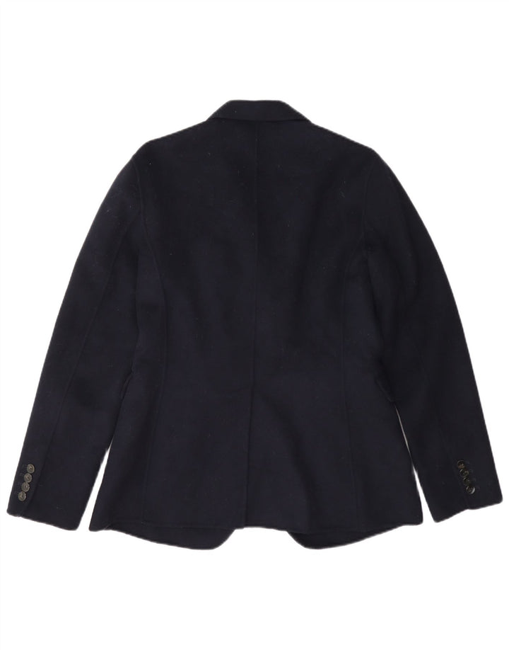 Jaqueta blazer feminina Massimo Dutti com 2 botões UE 38 pequena lã azul marinho