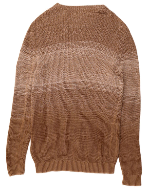Suéter masculino Jack & Jones com gola canoa XL de algodão listrado marrom