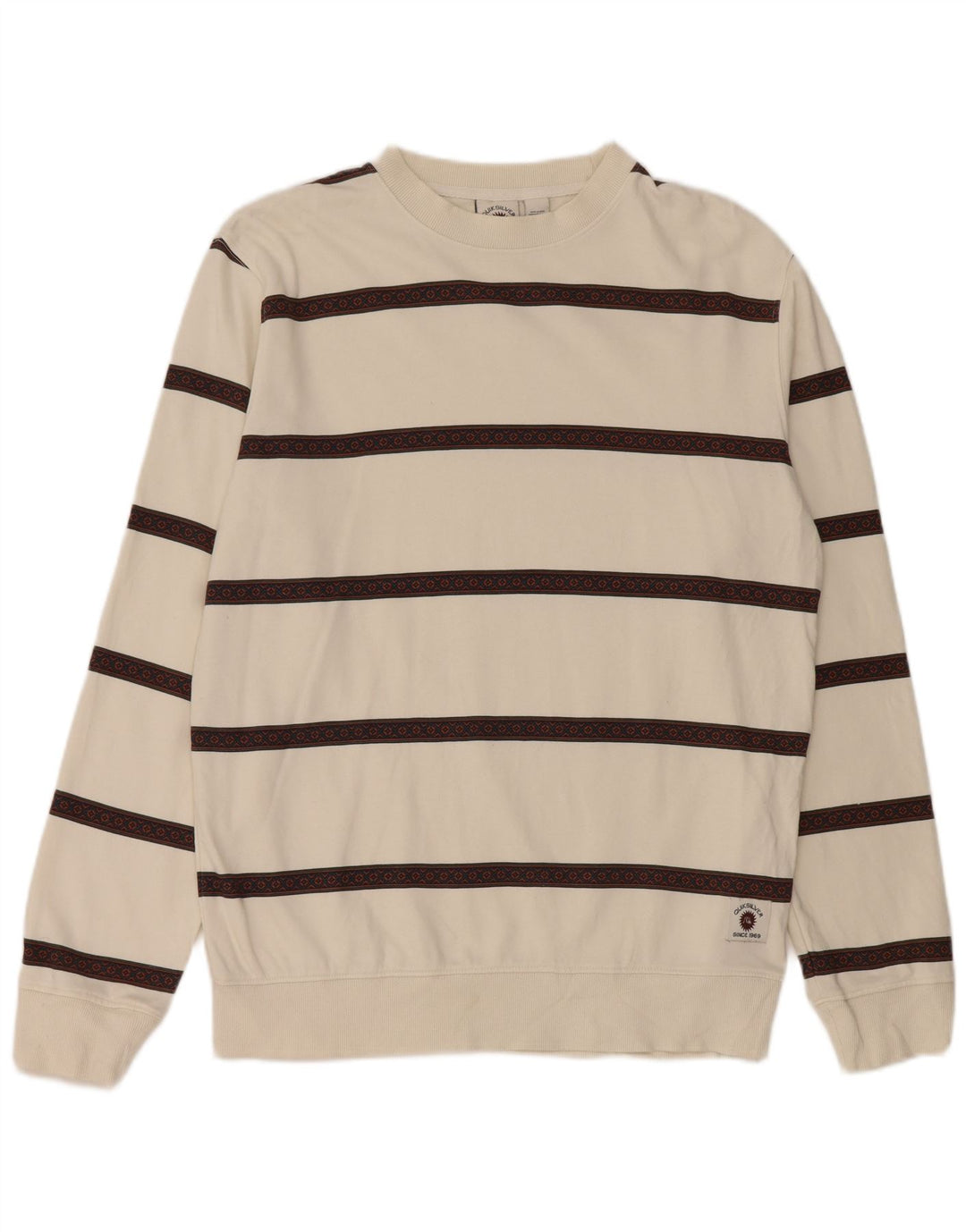 Quiksilver moletom masculino jumper médio algodão listrado branco