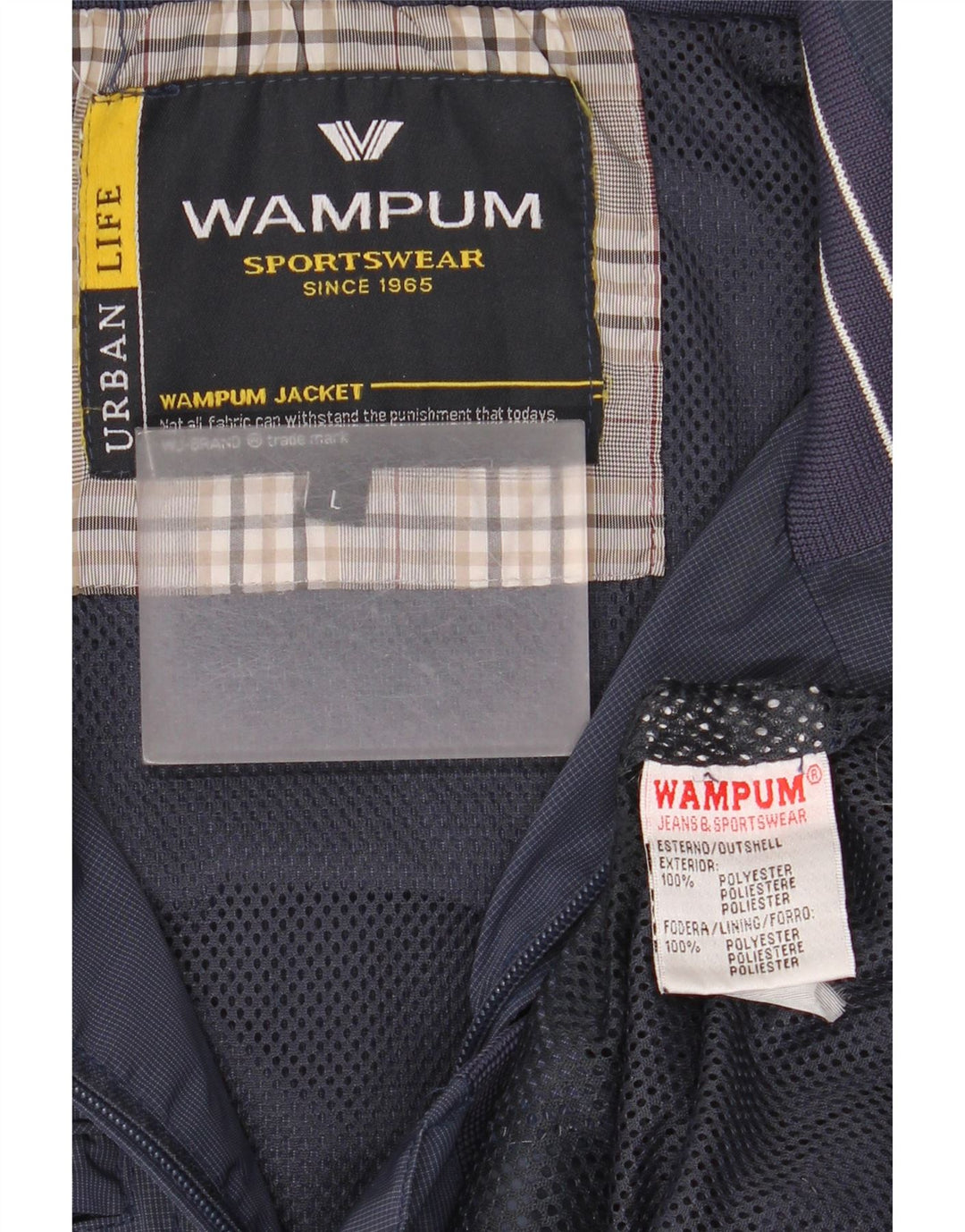 Jaqueta bomber masculina Wampum UK 40 grande poliéster azul marinho