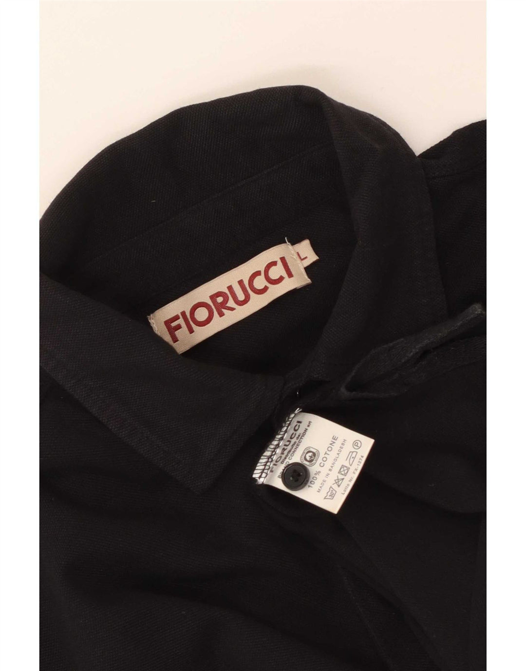 Camisa polo masculina Fiorucci grande algodão preto