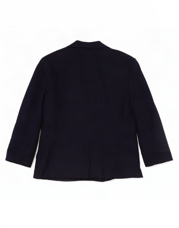 Jaqueta blazer feminina de manga 3/4 da Marks & Spencer Reino Unido 14 grande azul marinho