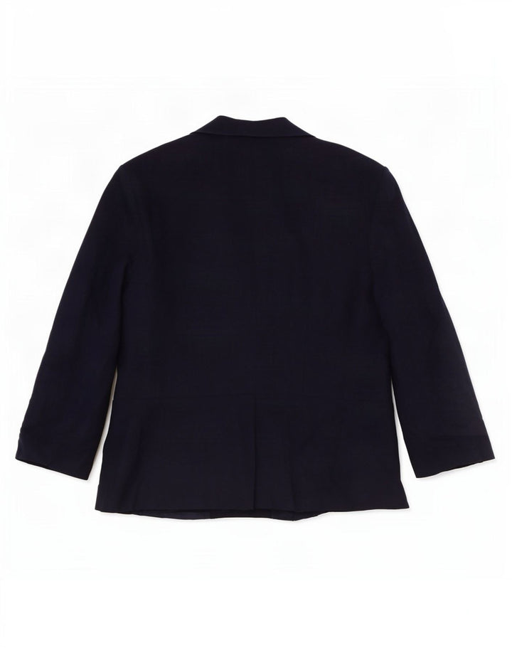 Jaqueta blazer feminina de manga 3/4 da Marks & Spencer Reino Unido 14 grande azul marinho