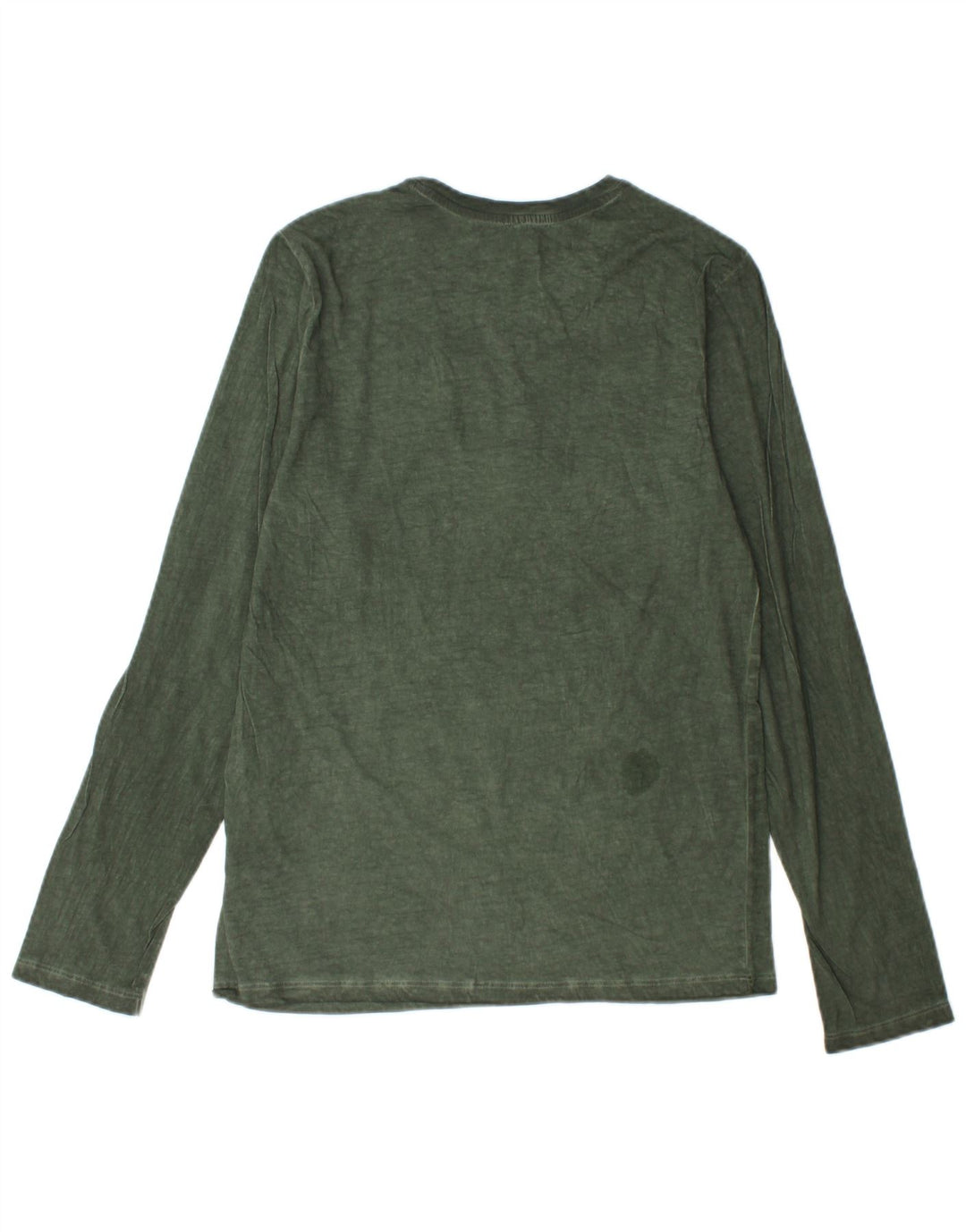 Top gráfico masculino BENETTON manga comprida pequeno algodão verde