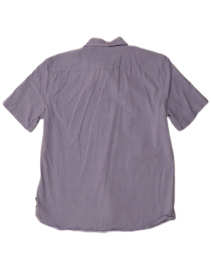 Camisa masculina de manga curta French Connection algodão azul médio