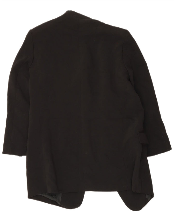 Zara Womens Open Blazer Jacket UK 10 Small Black Poliéster
