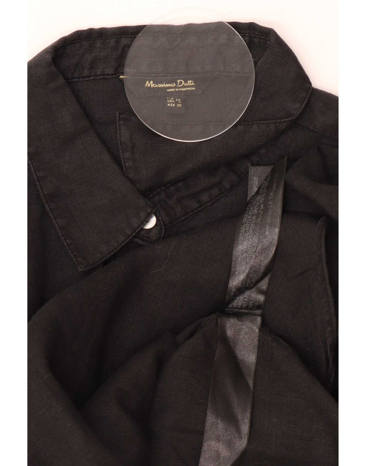 Camisa feminina Massimo Dutti EU 40 linho preto médio