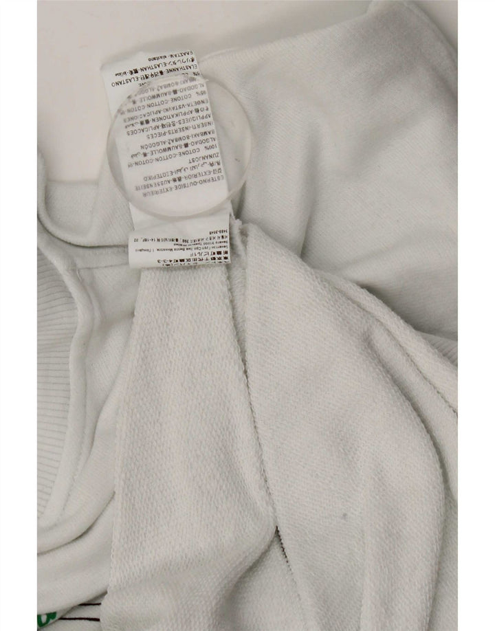 Benetton Mens Peanuts Graphic Moletom Jumper Médio Branco Colourblock