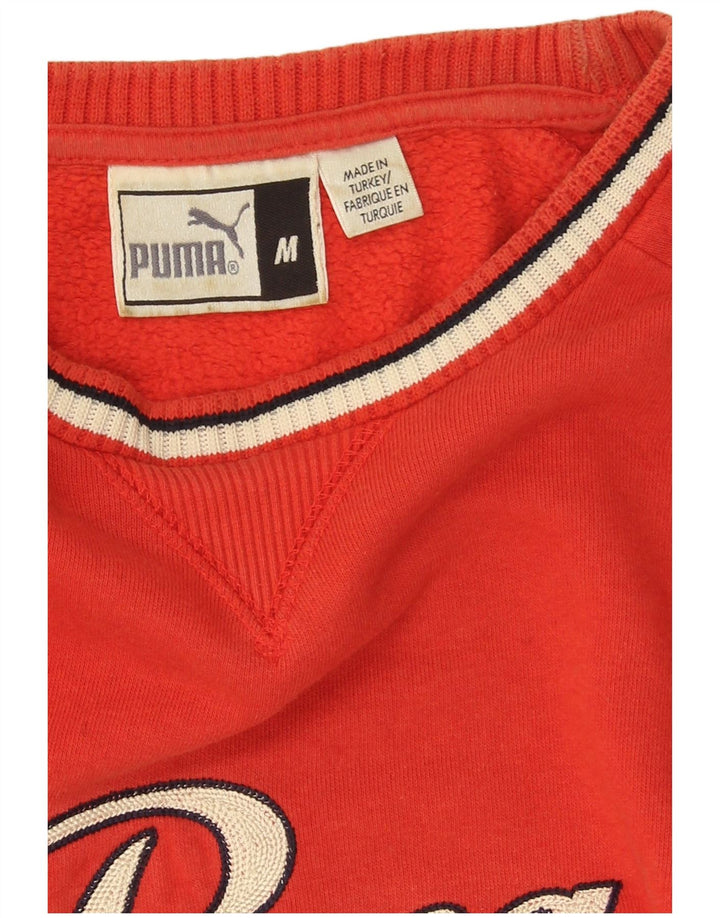 Puma Mens Graphic Moletom Jumper Médio Algodão Vermelho