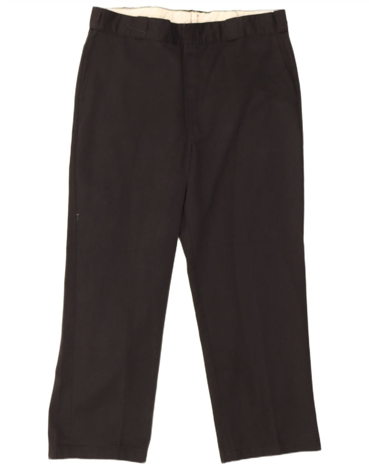 Calças Chino retas masculinas Dickies W38 L29 poliéster preto