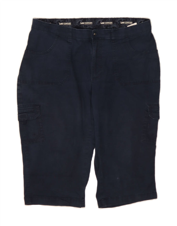 LEE Womens Petite Bermuda Shorts US 14 XL W36  Navy Blue Cotton Vintage Lee and Second-Hand Lee from Messina Hembry 