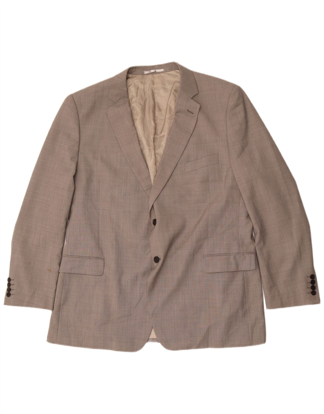 Jaqueta blazer masculina de 2 botões Marks & Spencer Reino Unido 48 2XL lã cinza