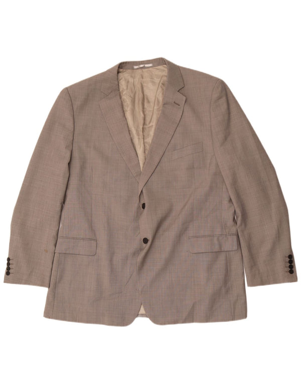 Jaqueta blazer masculina de 2 botões Marks & Spencer Reino Unido 48 2XL lã cinza