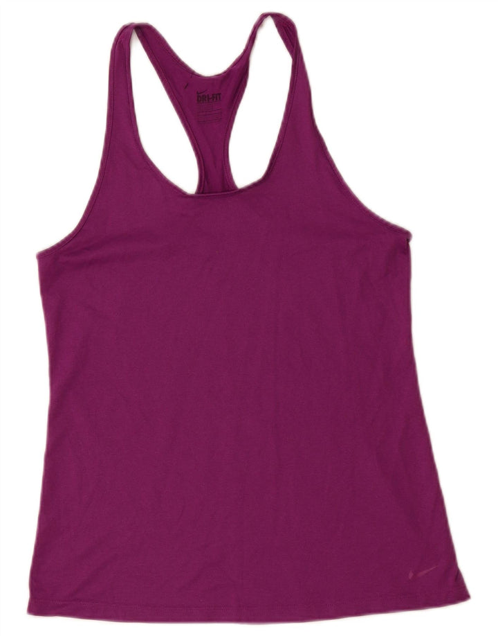 NIKE Womens Dri Fit Vest Top UK 8 Pequeno Roxo