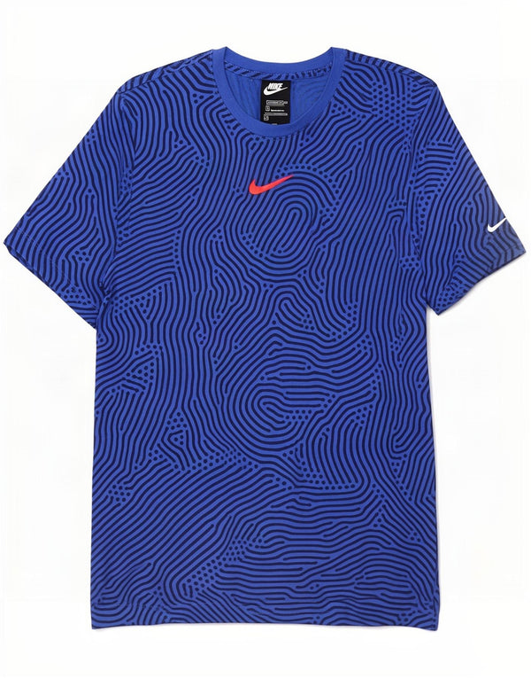 Camiseta masculina Nike Standard Fit Top de algodão geométrico azul médio