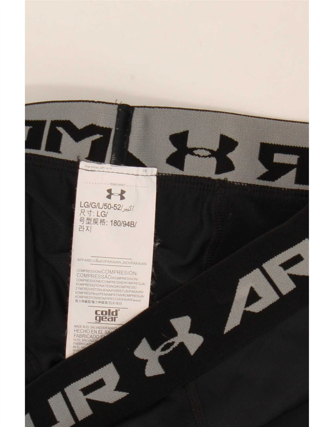 Under Armour Masculino Cold Gear Graphic Leggings Grande Poliéster Preto