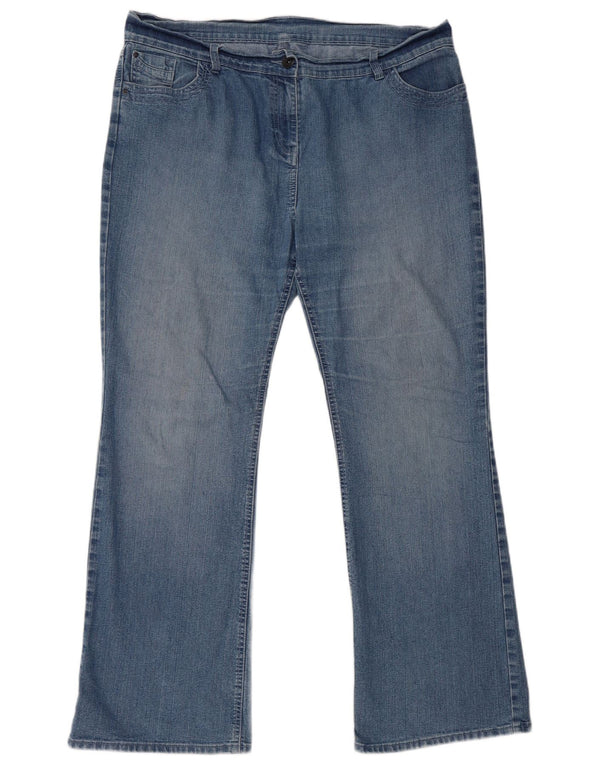 Calça jeans feminina Marks & Spencer Bootcut UK 18 XL W38 L30 azul algodão