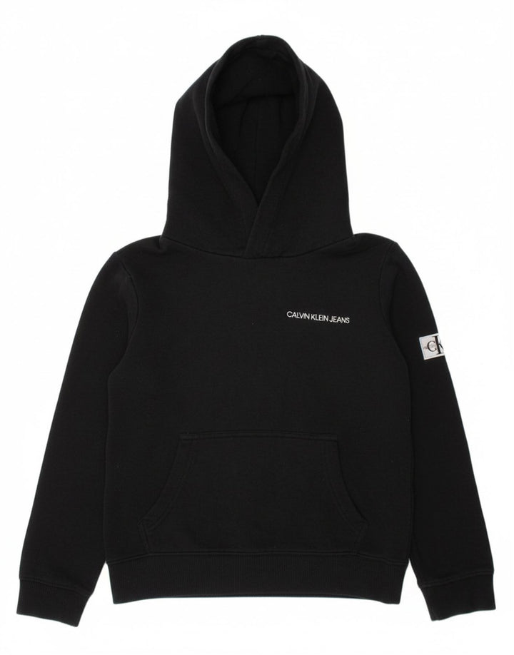 CALVIN KLEIN JEANS Meninos moletom com capuz 9-10 anos algodão preto