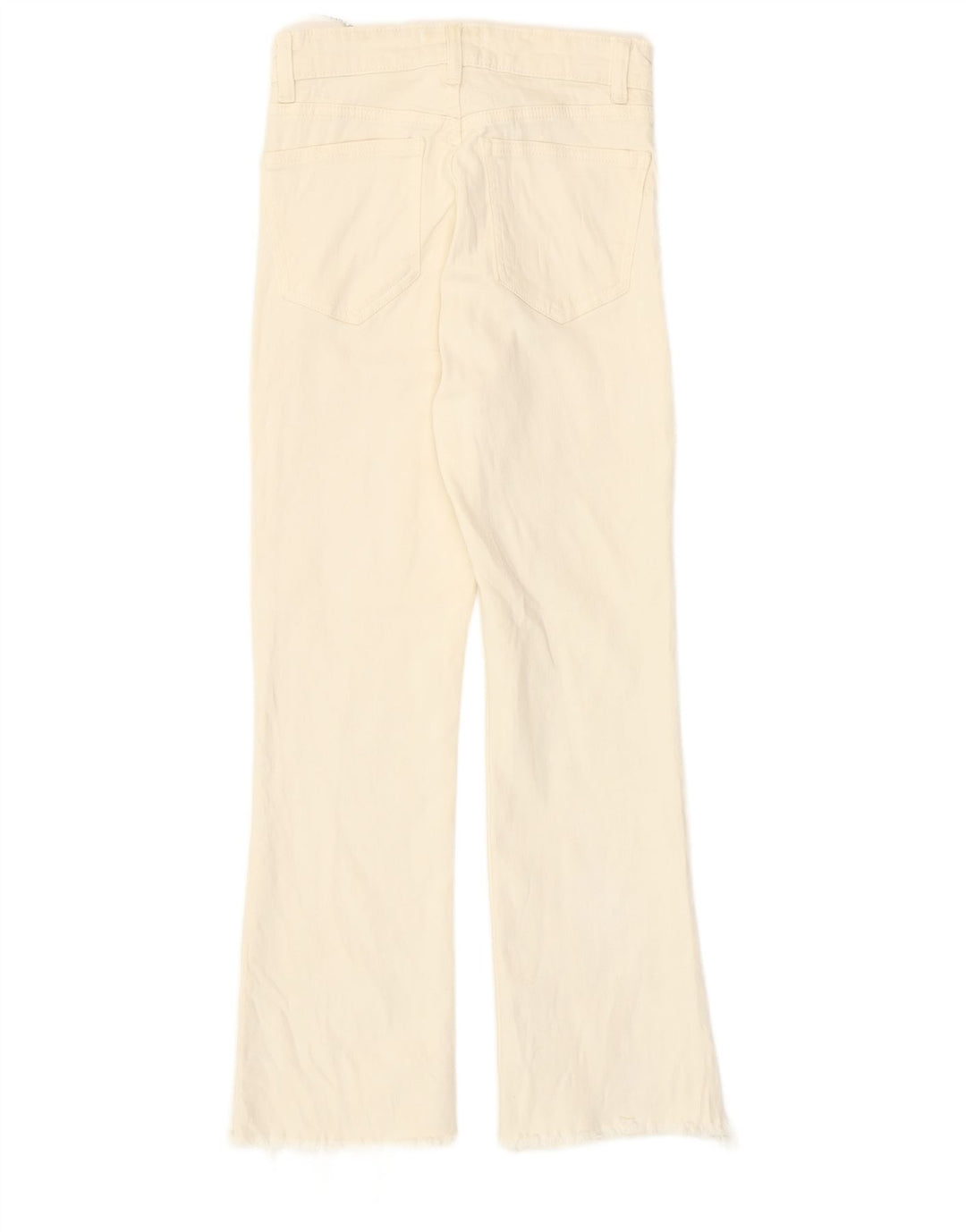 Calça jeans reta feminina Zara EU 36 XS W26 L25 algodão branco