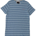 CREW CLOTHING Camiseta masculina Top médio de algodão listrado azul
