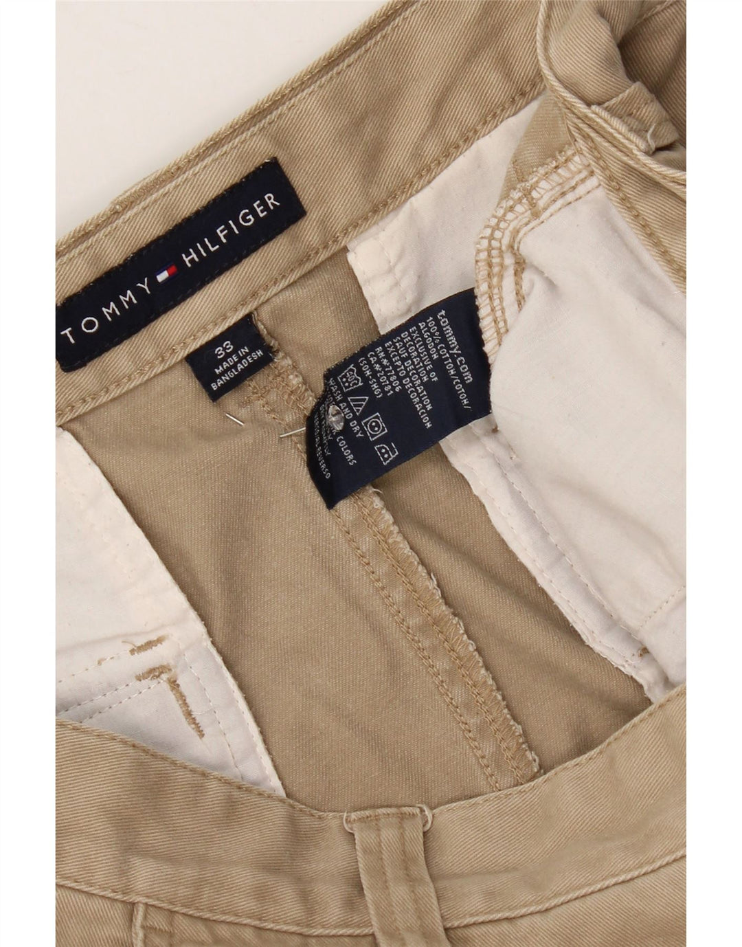 Shorts cargo masculino Tommy Hilfiger W33 algodão bege médio