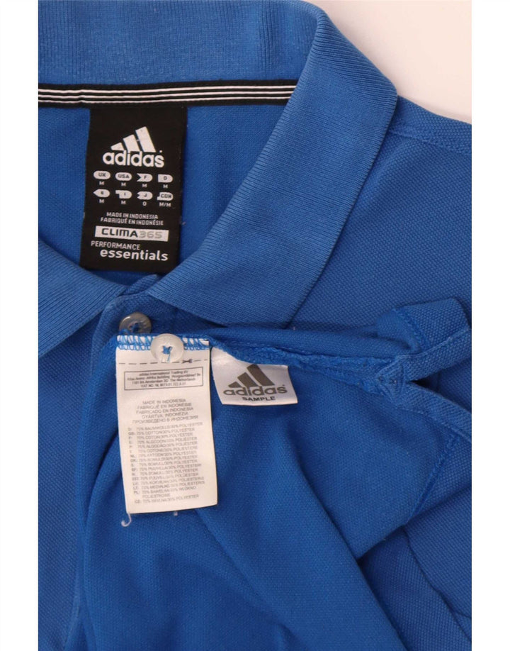 Adidas Masculino Clima 365 Polo Camisa Azul Médio Algodão