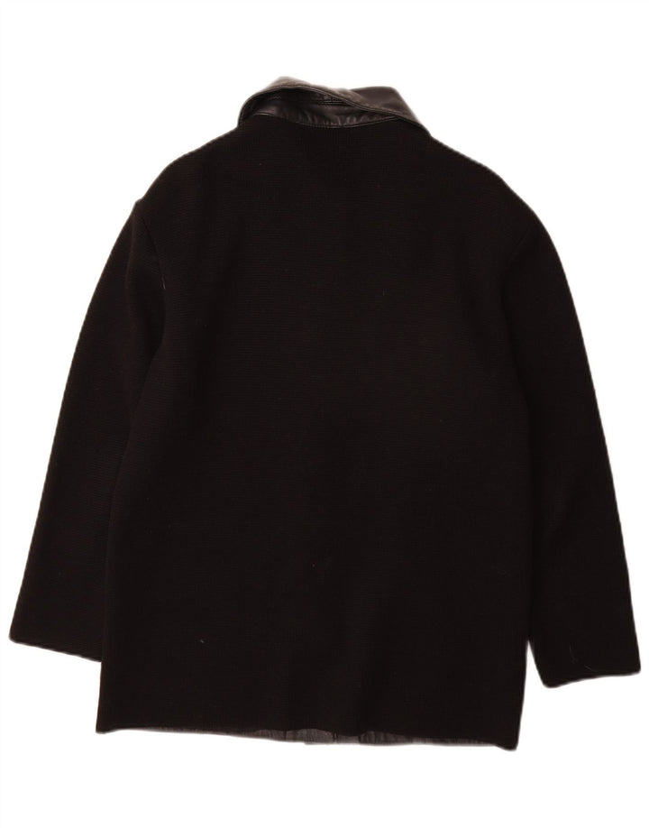 Jaqueta de couro feminina Premode UK 12 couro preto médio