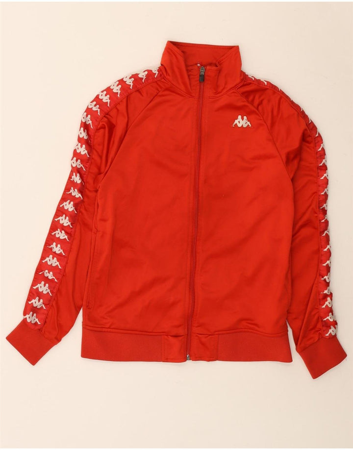Kappa Womens Graphic Tracksuit Top Jacket UK 10 Pequeno Poliéster Vermelho