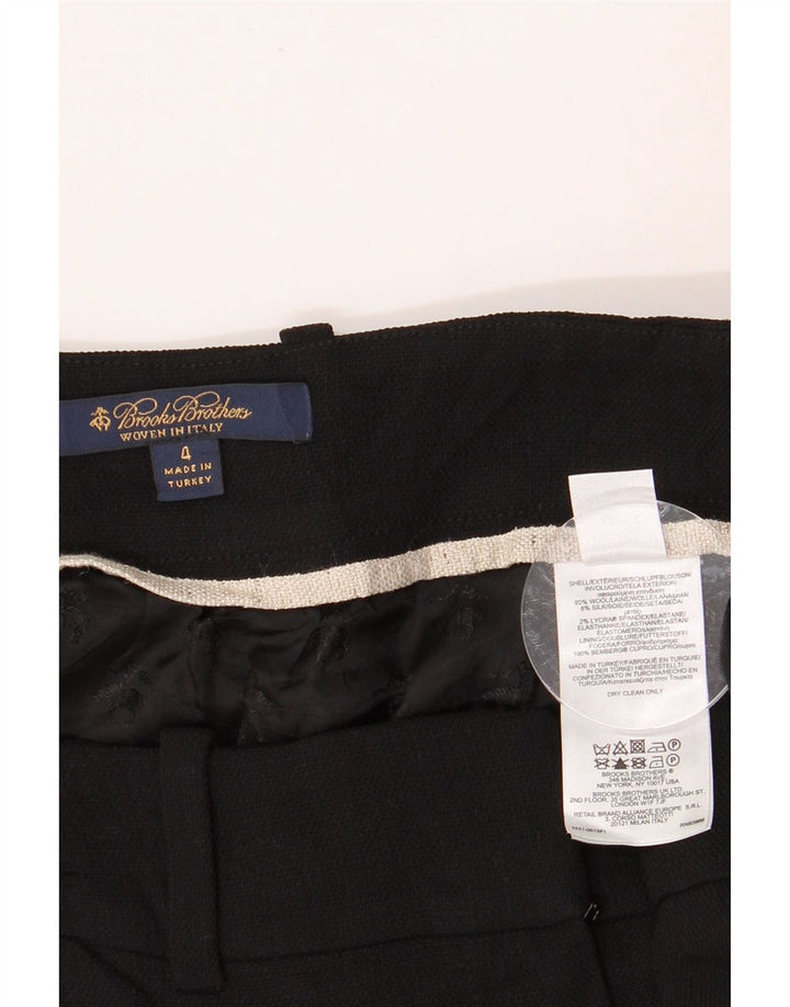 Saia reta feminina BROOKS BROTHERS US 4 médio W30 lã preta