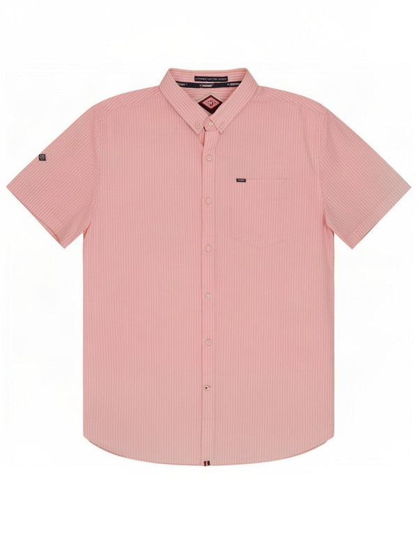 Camisa masculina Superdry de manga curta 2XL algodão listrado rosa