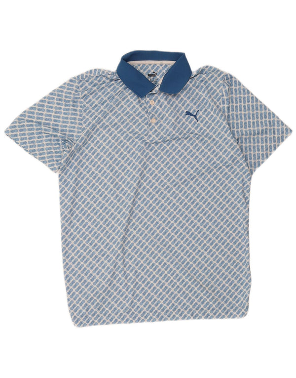 Camisa polo masculina Puma Abstract Pattern grande festival azul