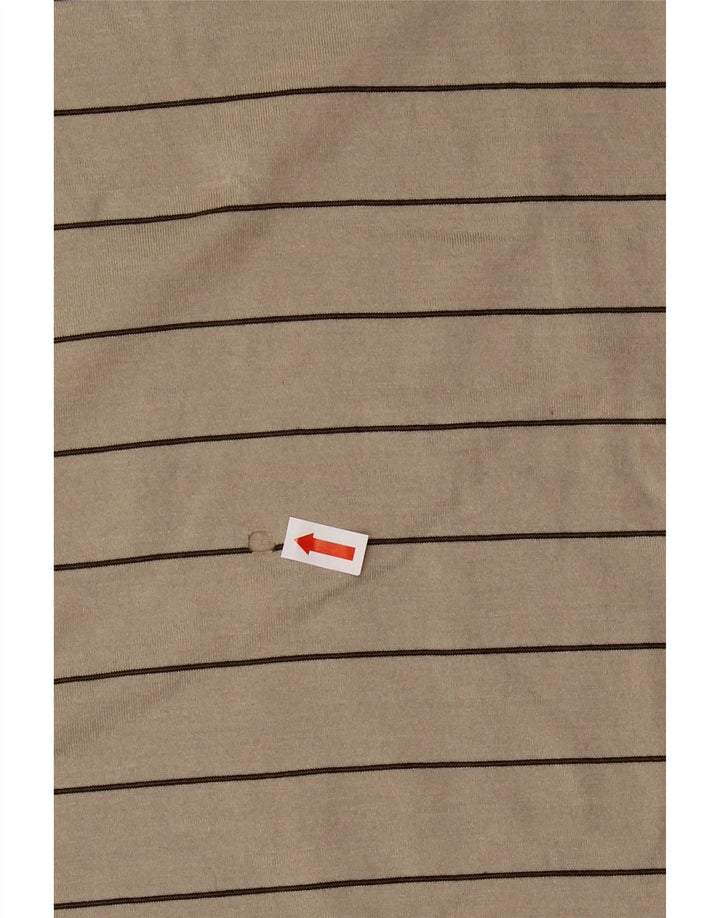 Camisa polo masculina IZOD grande algodão listrado bege