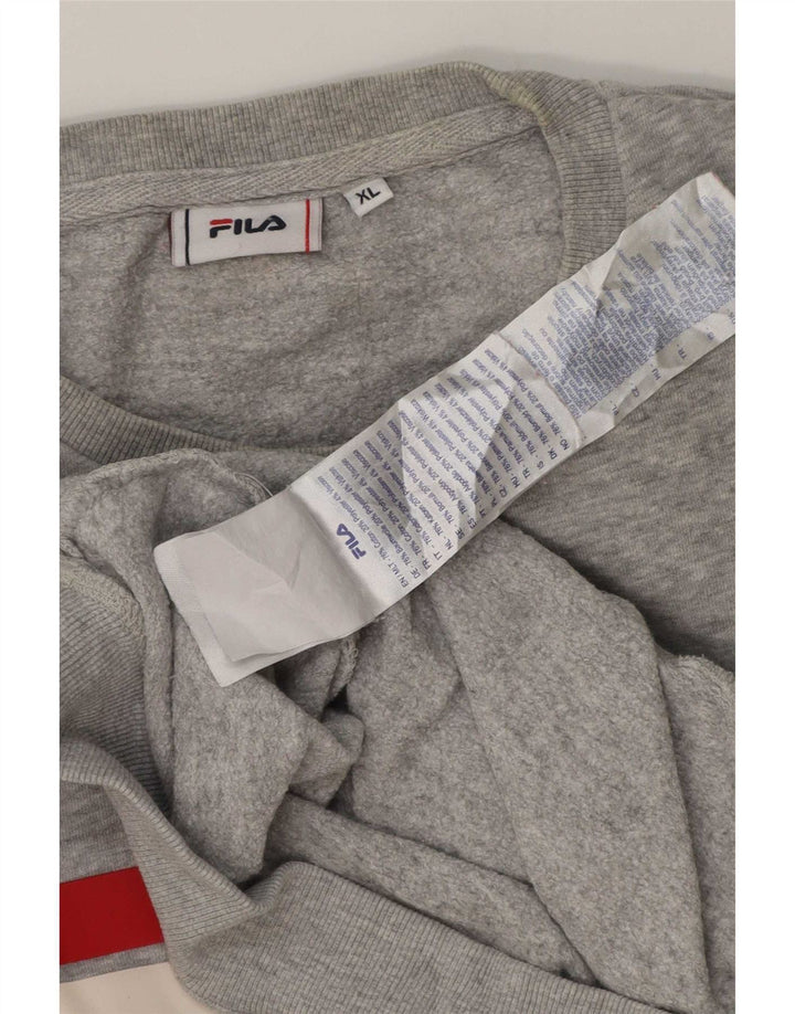 Moletom masculino Fila Graphic Jumper XL cinza manchado de algodão