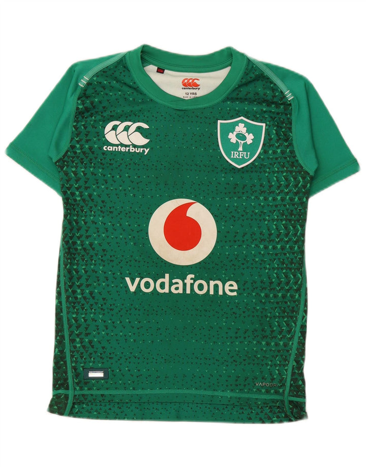 CANTERBURY Boys IRFU Graphic Camiseta Top 11-12 Anos Verde Geométrico