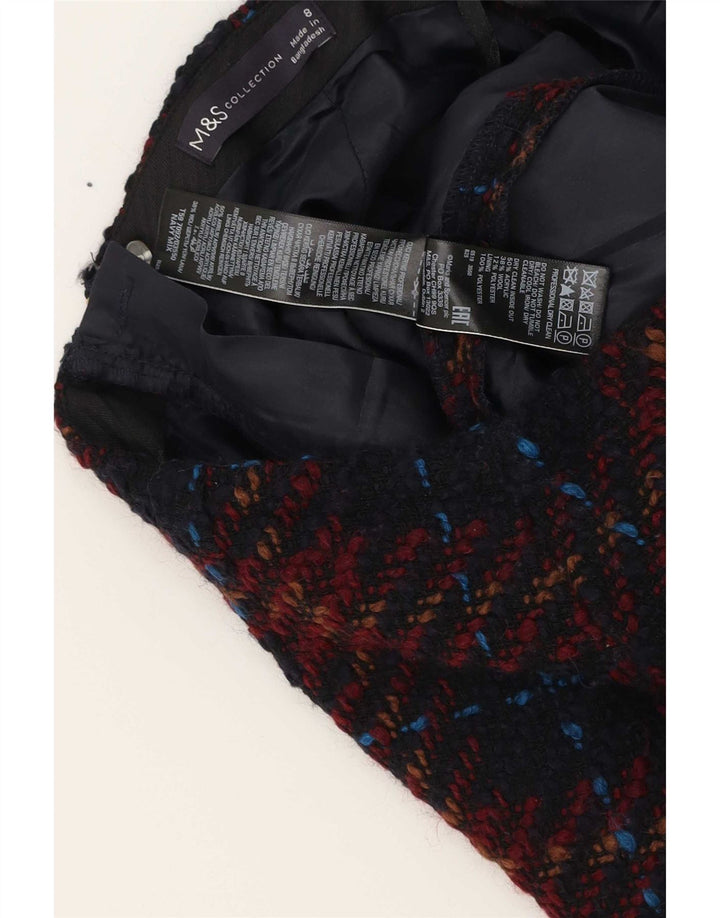 Mini saia feminina Zara Reino Unido 8 pequena xadrez multicolorida acrílica