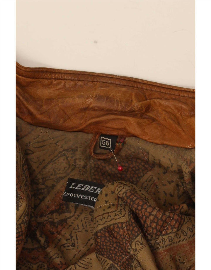 Jaqueta de couro masculina vintage IT 56 2XL marrom