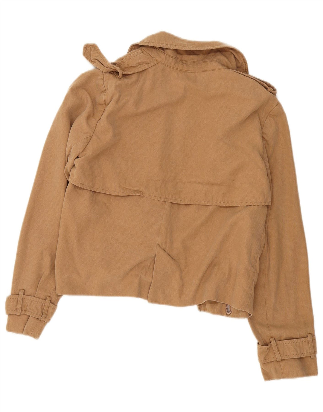 Jaqueta militar aberta oversized feminina Zara Reino Unido 10 Lyocell bege pequeno