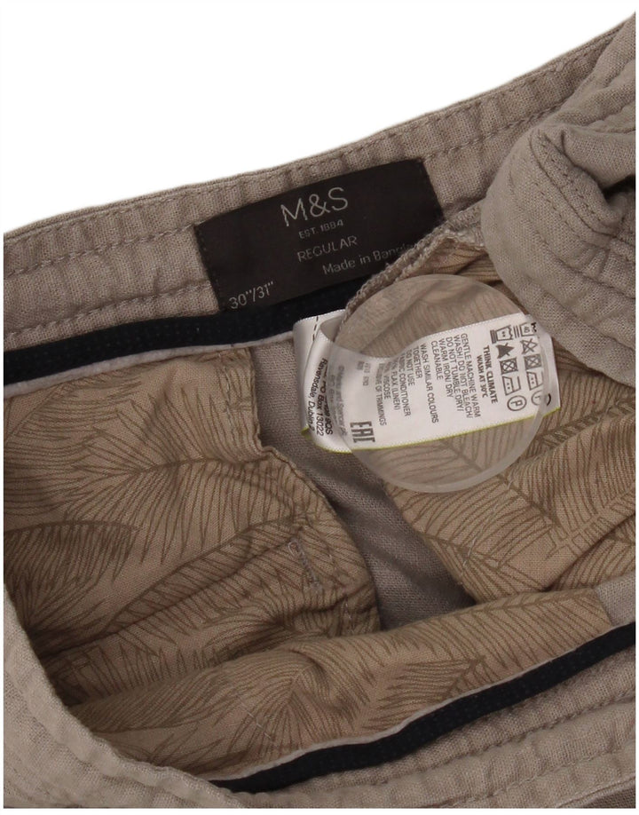 Calça chino feminina regular reta Marks & Spencer W30 L31 cinza linho