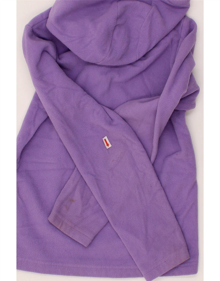 MOUNTAIN WAREHOUSE Girls Hooded Zip Neck Fleece Jumper 9-10 Years Purple Vintage Mountain Warehouse and Second-Hand Mountain Warehouse from Messina Hembry 