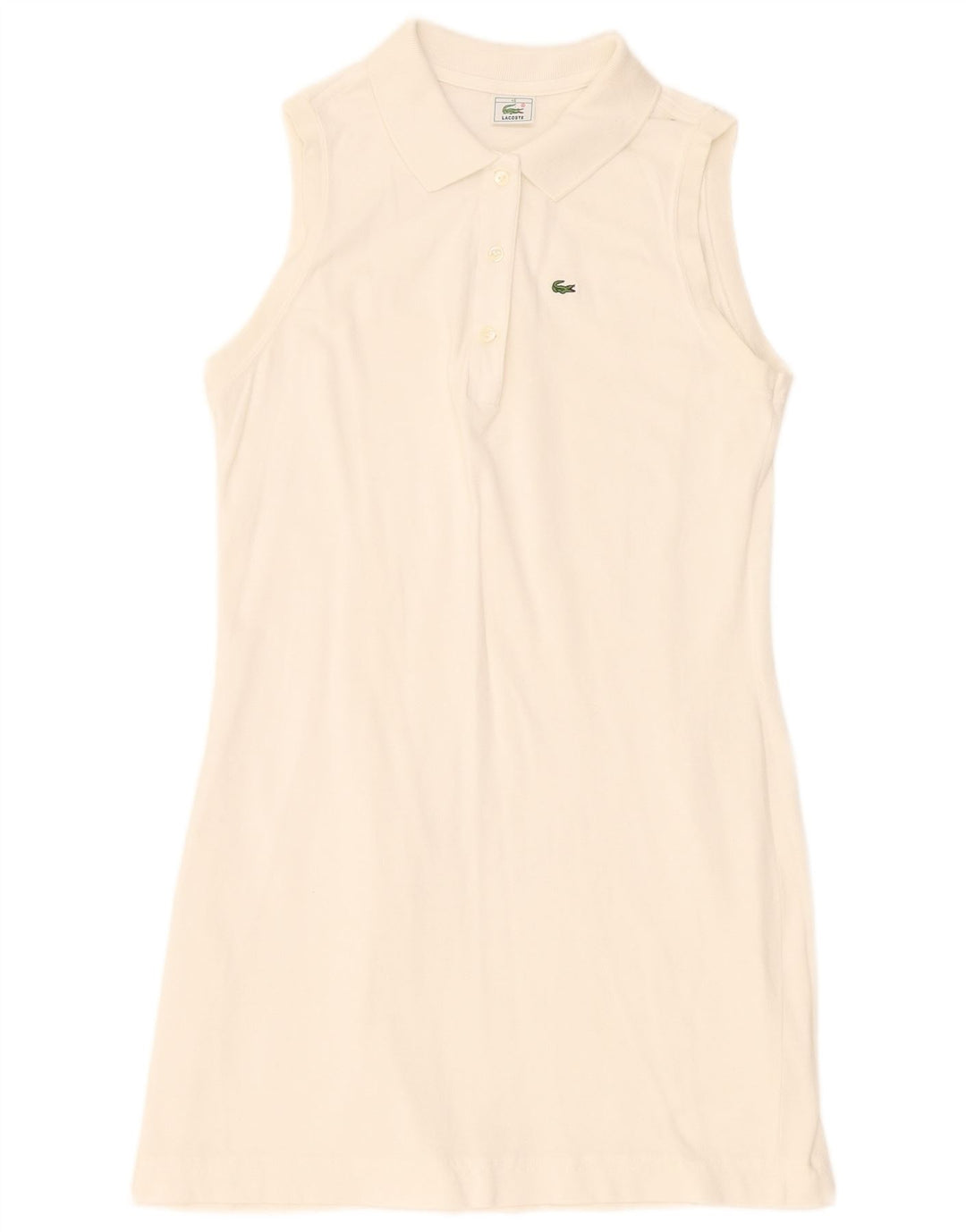 Vestido polo feminino sem mangas Lacoste tamanho 46 XL branco