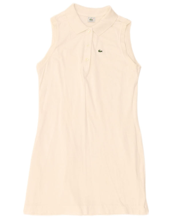 Vestido polo feminino sem mangas Lacoste tamanho 46 XL branco
