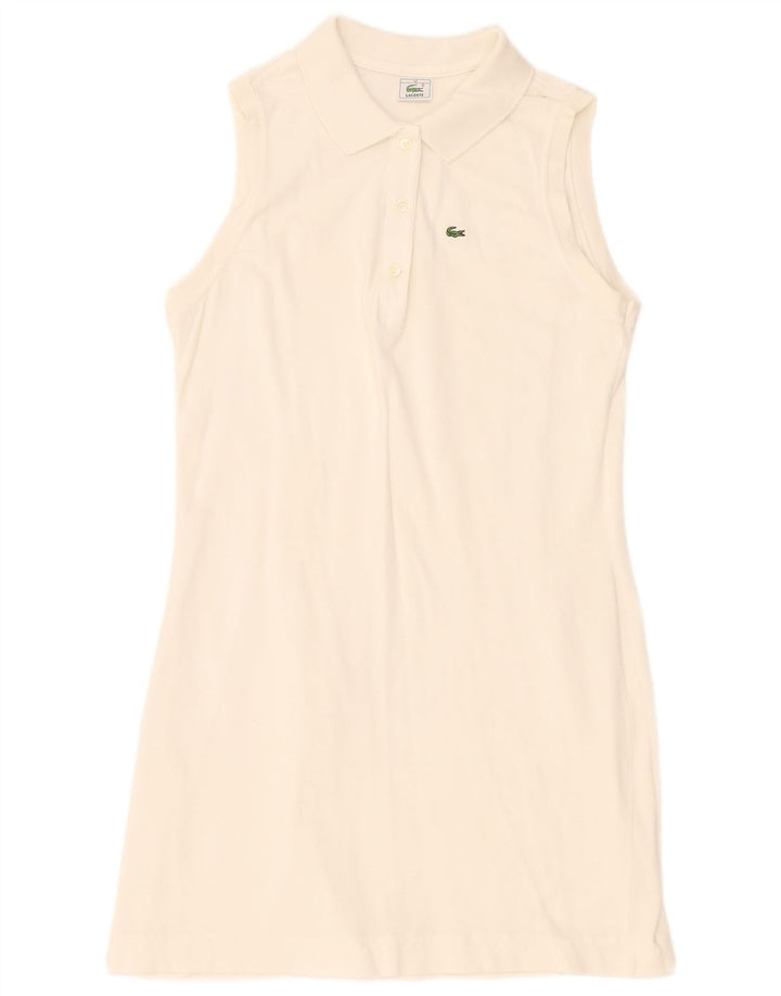 Vestido polo feminino sem mangas Lacoste tamanho 46 XL branco