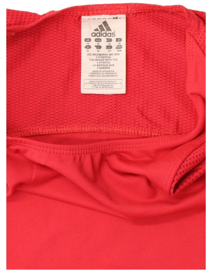 Adidas Womens Climacool Crop Vest Top UK 14 Médio Vermelho Poliamida