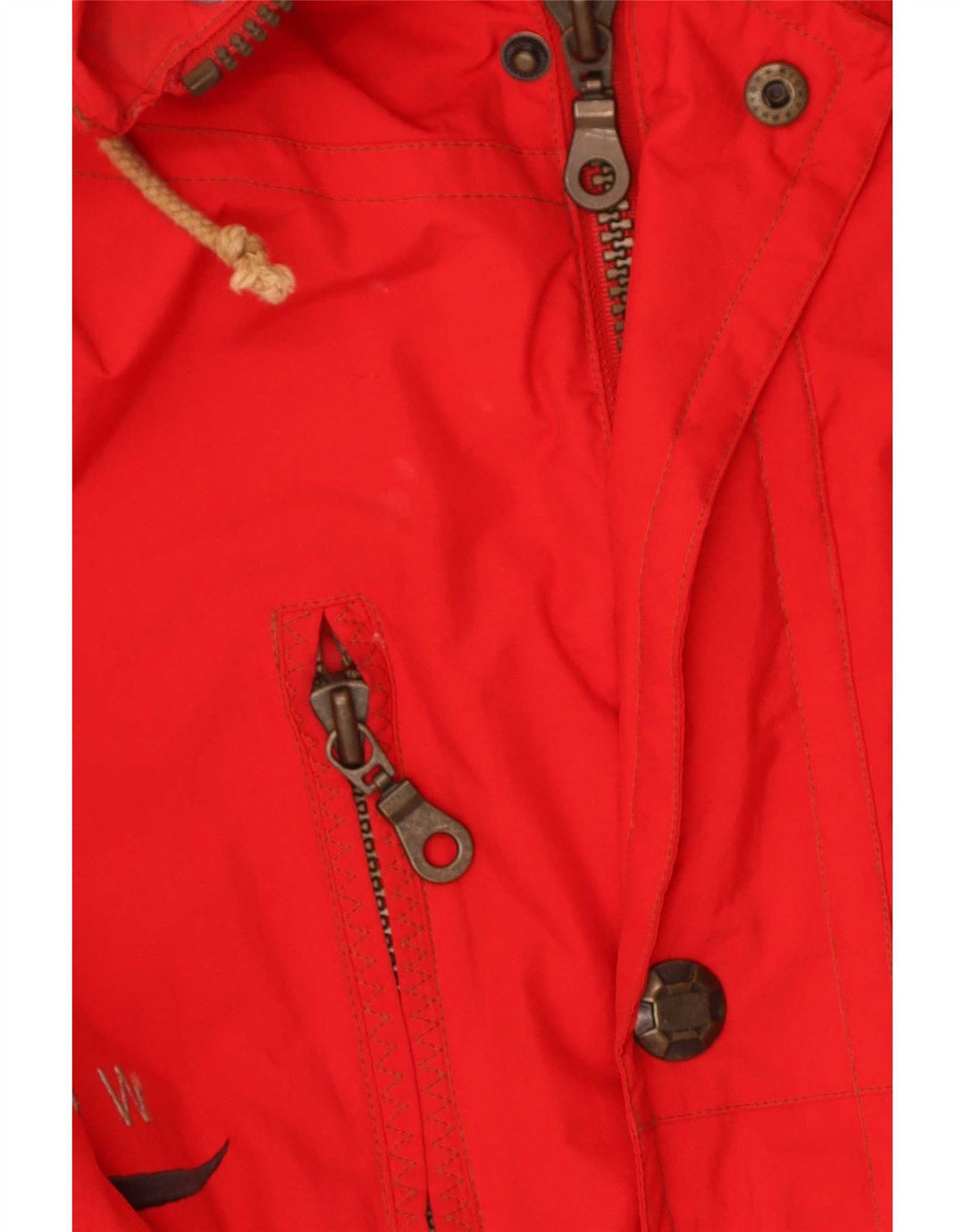 Jaqueta utilitária masculina vintage IT 54 2XL poliamida vermelha